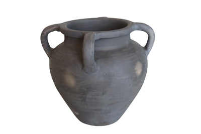 Terracotta Vase Natural Black Dia 9.06” - NATURAL BRUNT BLACK - NATURAL BRUNT BLACK