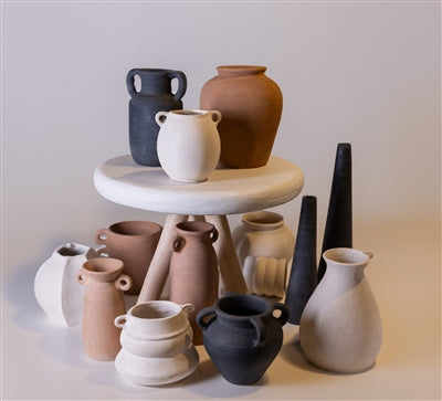 Terracotta Vase Natural Black Dia 9.06” - NATURAL BRUNT BLACK - NATURAL BRUNT BLACK