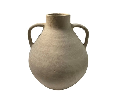 Paper Mache Vase Eco Mix White H 13.6" & Dia 11.8" - White