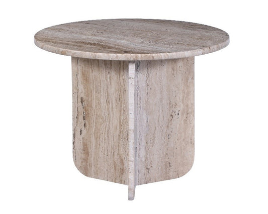 Genoa Tall Side Table Gold Brown/Mirror Polish Dia 16” -ST - Brown/Gold - Brown/Gold