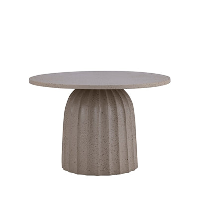Beige Aluminum Coffee Table w/Chisel Texture Base Dia 27.5”-ST - Beige