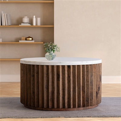 Natural Wood Coffee Table Dia 31” - Natural