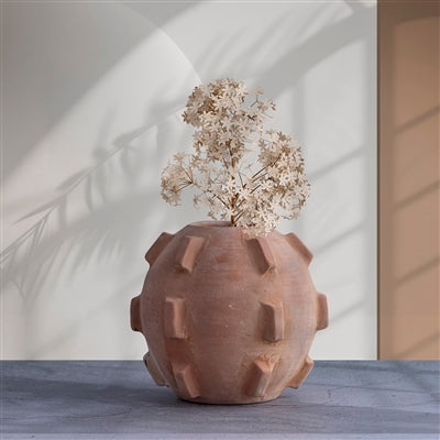Terracotta Vase Dia 6.5" x 6" H - Natural