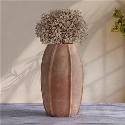 Terracotta Vase Dia 8.5" x 12.5" H - Natural
