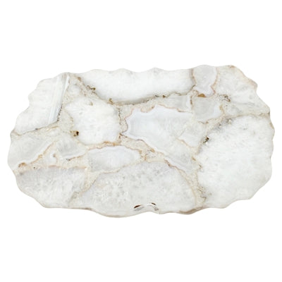 Lg. White Agate Organic Platter - White