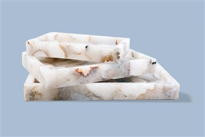 Lg. White Agate Tank Tray - White