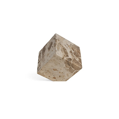 Butterscotch Marble Cube Object Lg. - Grey