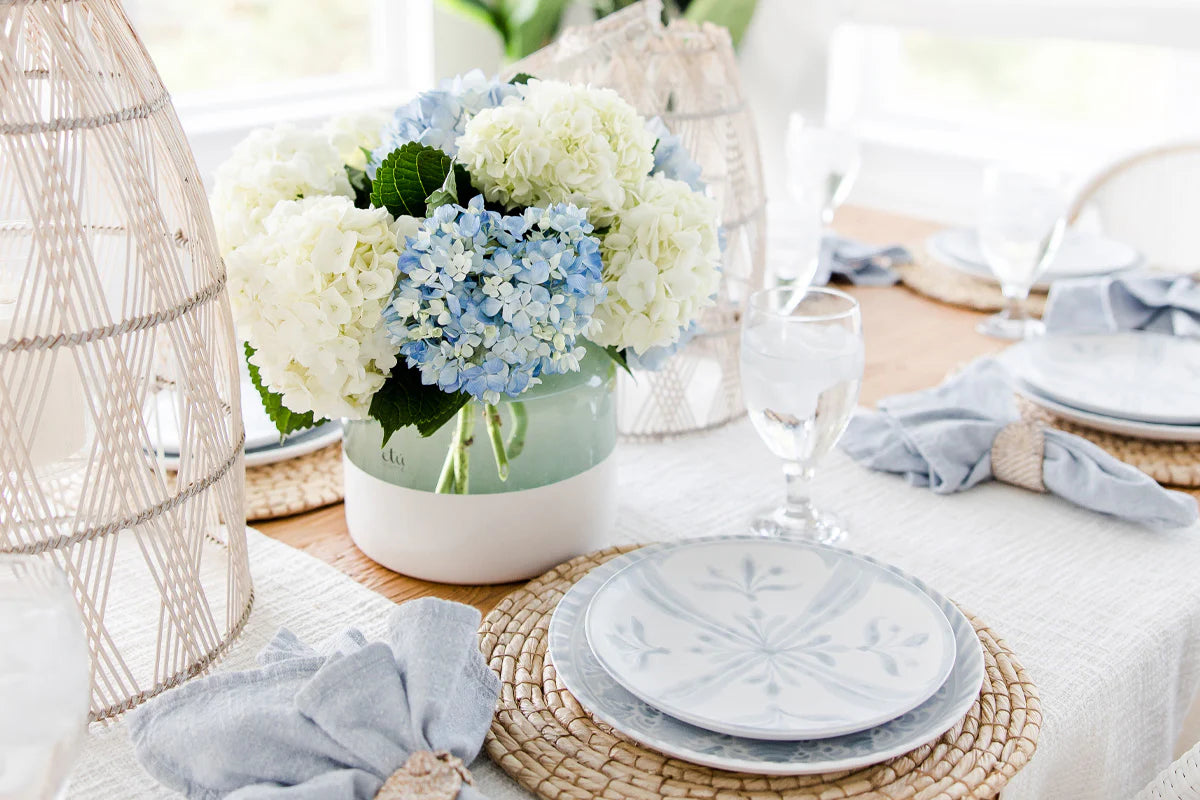 White Colorblock Flower Vase