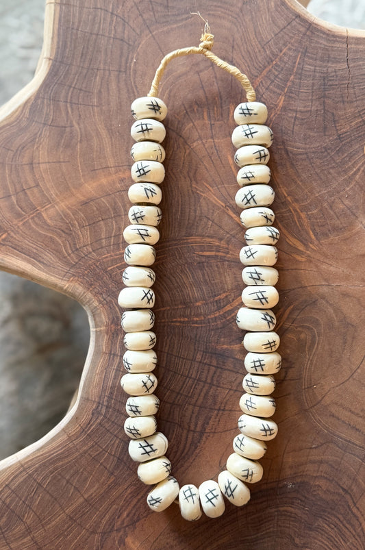Bone Bead Decor (Creamy White & Blue)