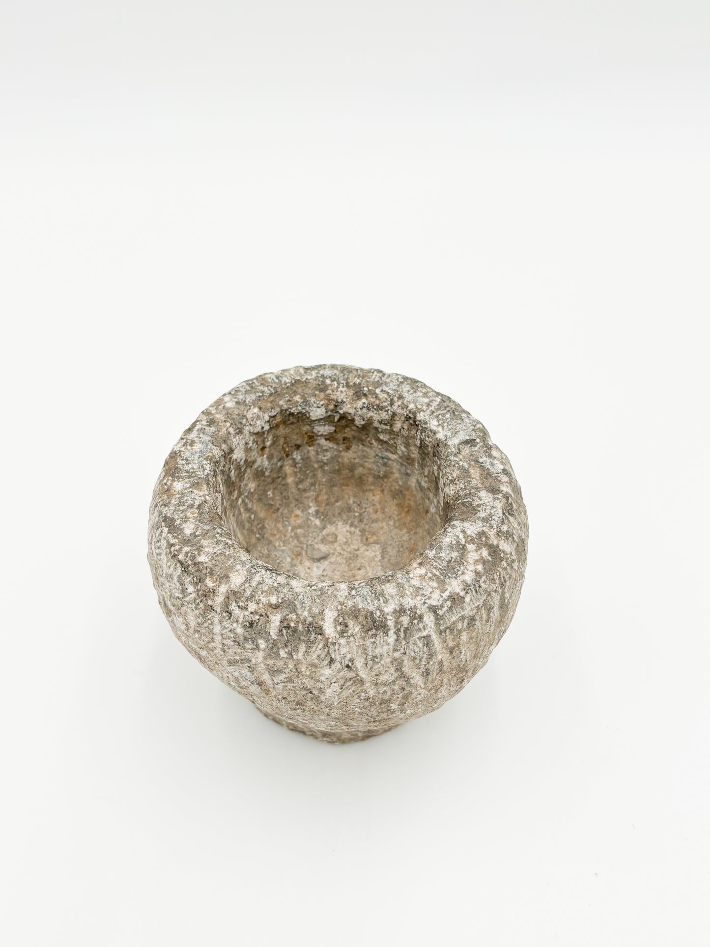 Carved Stone Bowl Gray/Beige