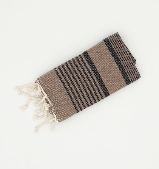 Turkish Hand Towel - Brown/Black