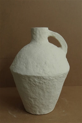 Paper Mache Vase Dia 18” Off-White