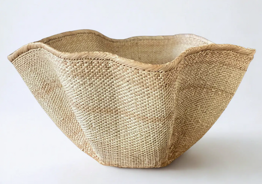 Wavy Palm Leaf Dancing Basket - Small