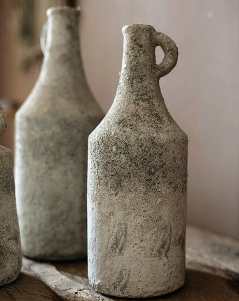 Small Opening Rough Textured Dried Flower Vase - Medium