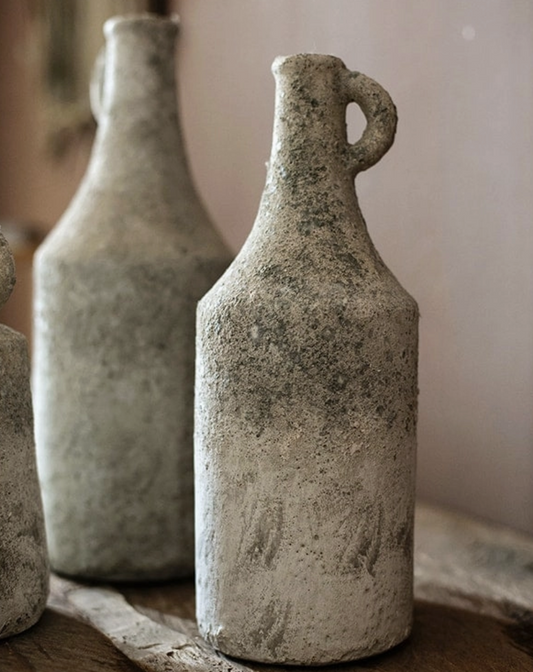 Small Opening Rough Textured Dried Flower Vase - Large