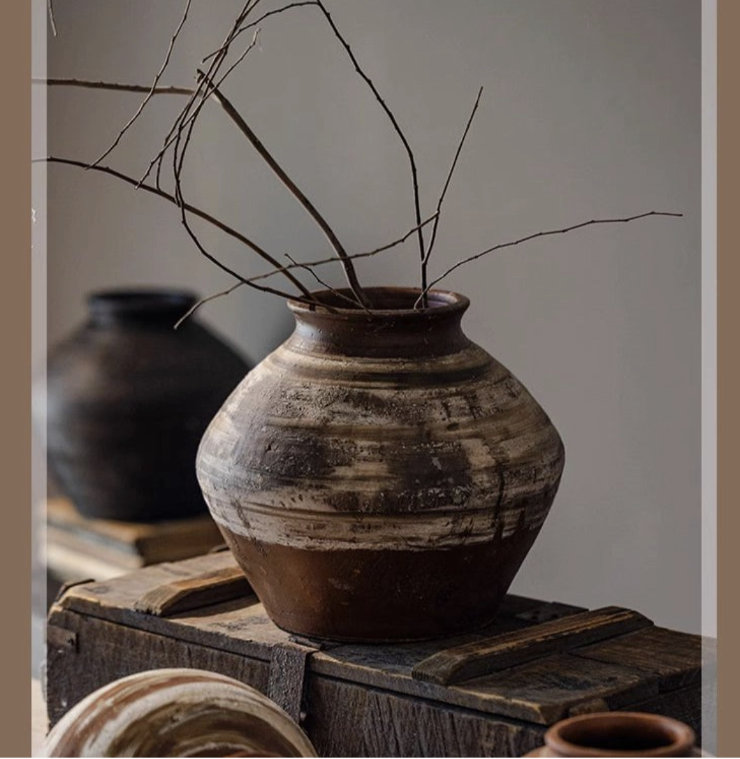 Vintage Wabi-Sabi Style Ceramic Jar - Style D