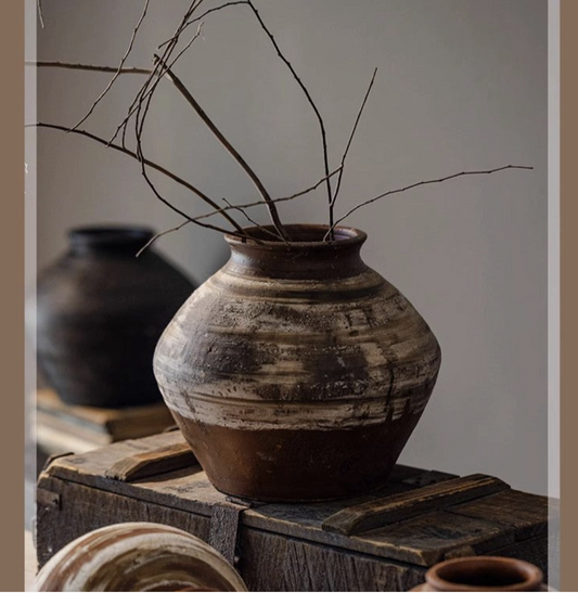 Vintage Wabi-Sabi Style Ceramic Jar - Style D