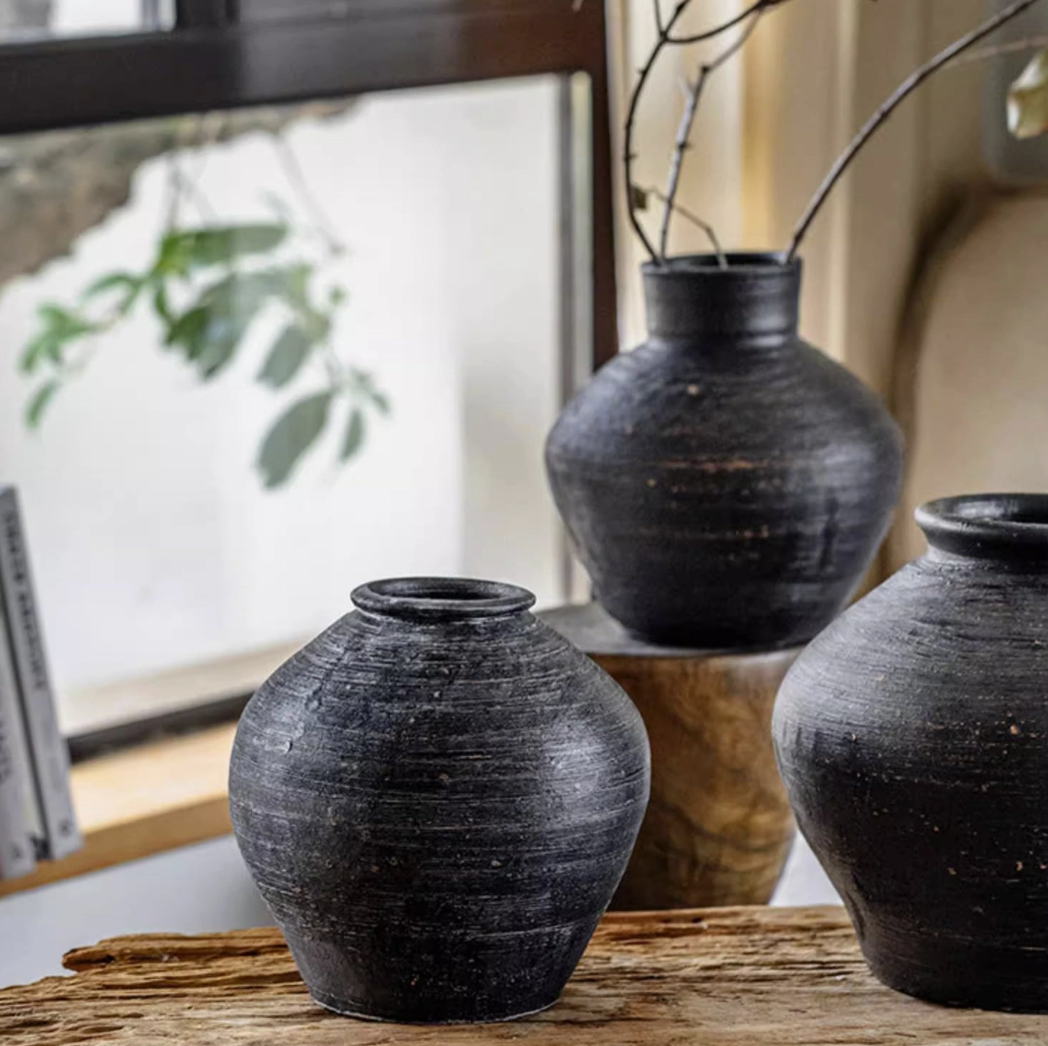Vintage Wabi-Sabi Style Ceramic Jar -Style F