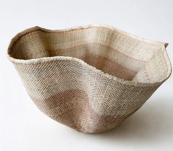 Wavy Palm Leaf Dancing Basket - Large