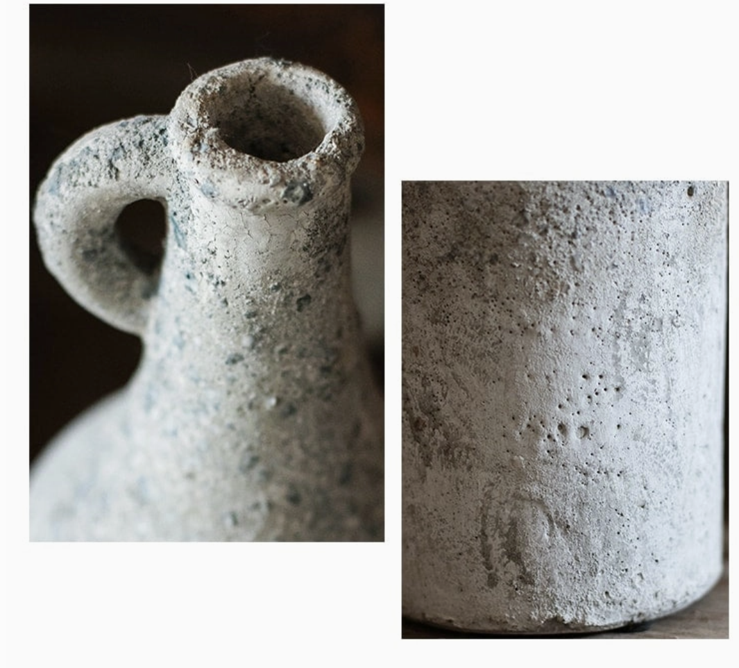 Small Opening Rough Textured Dried Flower Vase - Medium