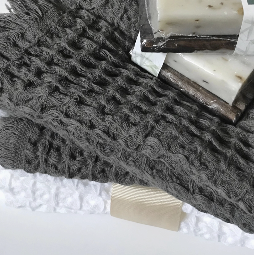 Waffle Soft 100% Cotton Hand Towel - Charcoal