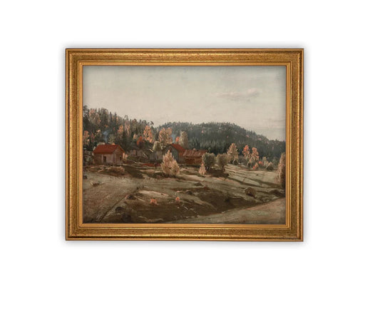 Vintage Framed Canvas Art #LAN-252