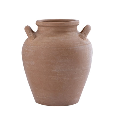 Terracotta Vase w/ Handles 11”H - Natural Terracotta