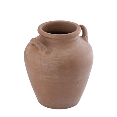 Terracotta Vase w/ Handles 11”H - Natural Terracotta