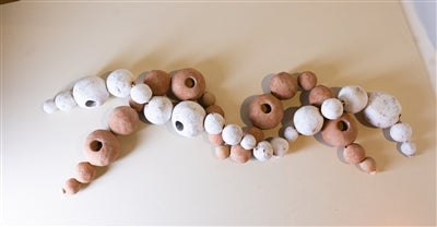 Beads Taper Holder White Wash 43"x3.5"x3" - White Wash