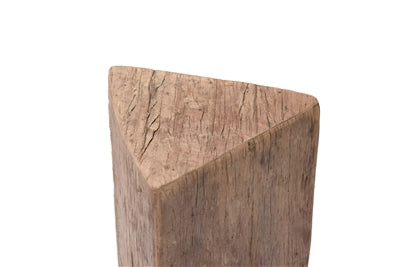 Tall Triangle Side Table Natural Wood H 24.5" & L 12.5" - Natural