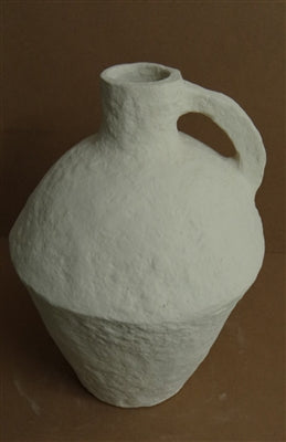 Paper Mache Vase Dia 18” Off-White