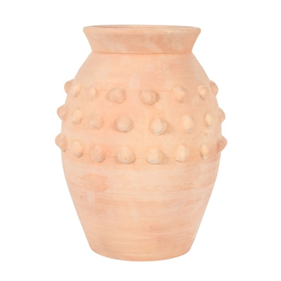 Terracotta Vase Dia 10" x 10.75"H - Natural
