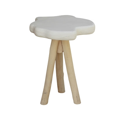 Organic 3-Leg Side Table 17.75”Dia -ST - White