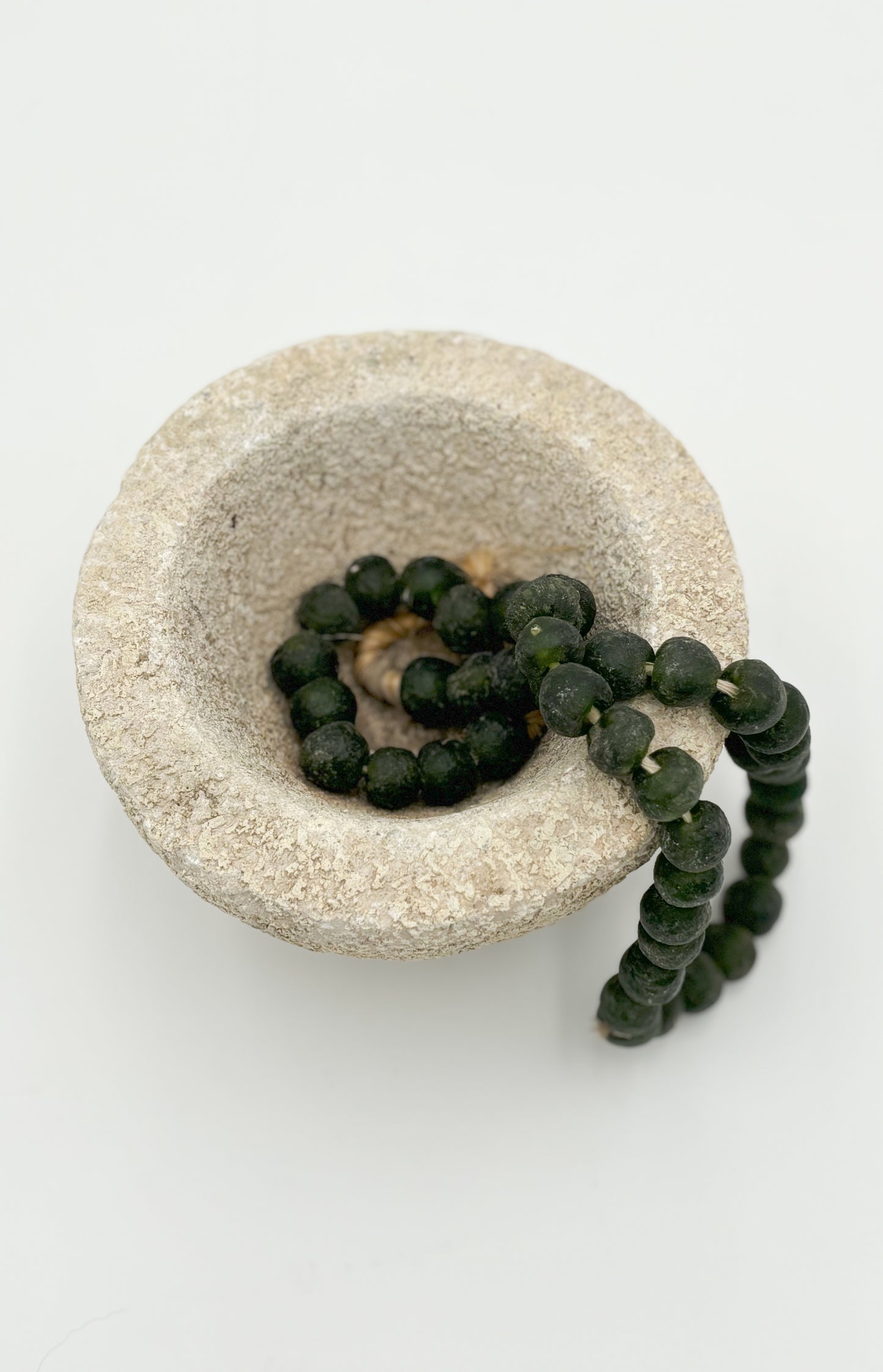Carved Stone Bowl Beige