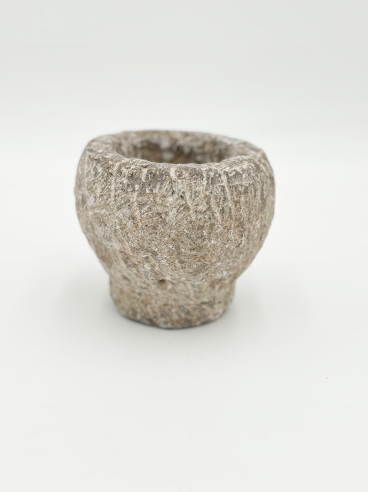 Carved Stone Bowl Gray/Beige