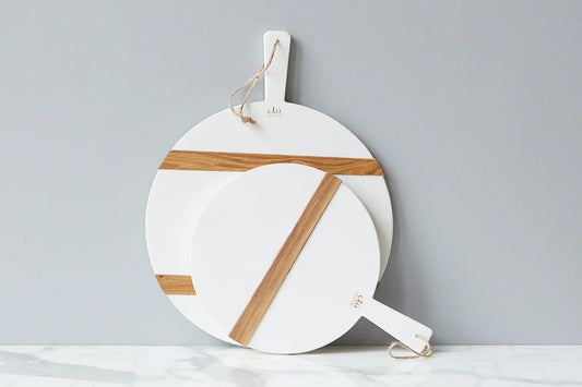 White Round Mod Charcuterie Board, Medium