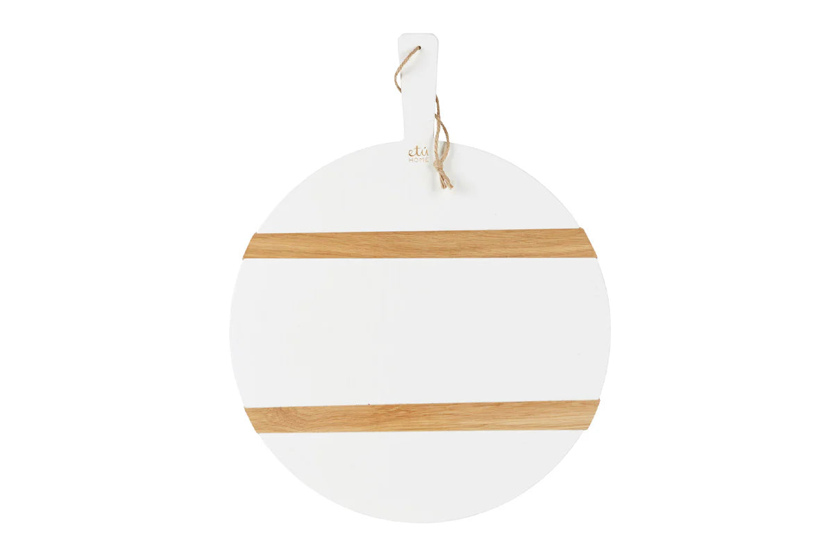 White Round Mod Charcuterie Board, Medium