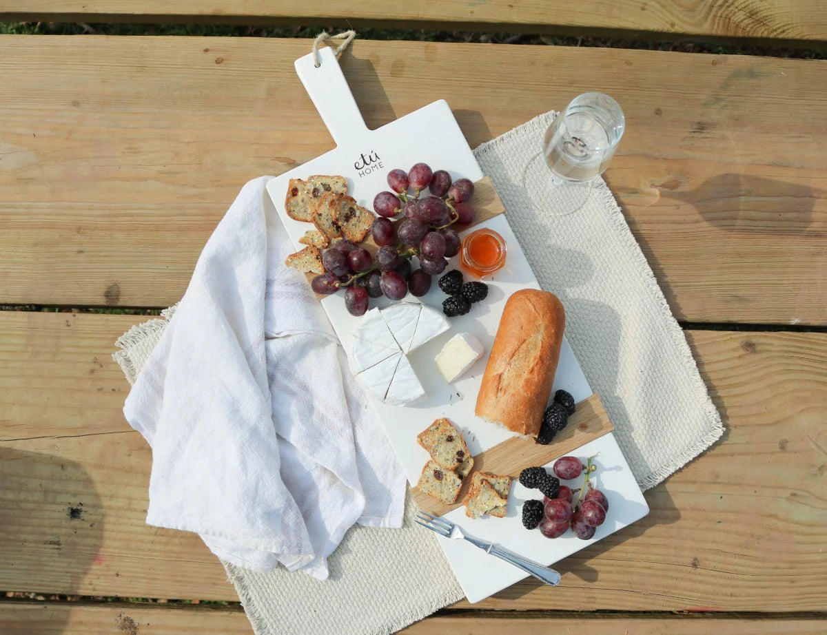 White Rectangle Mod Charcuterie Board, Small