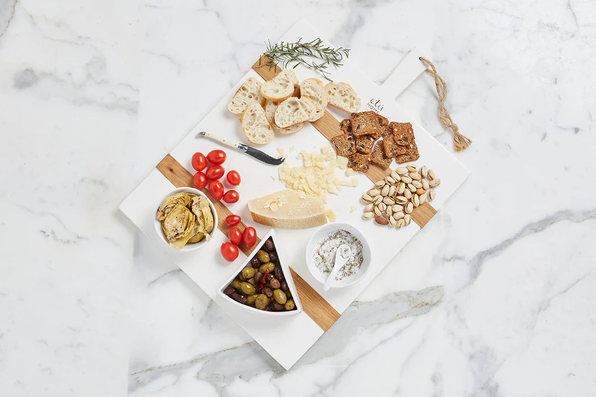 White Rectangle Mod Charcuterie Board, Medium