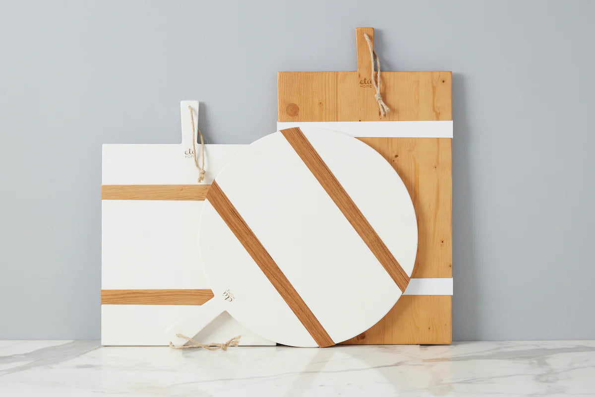 White Rectangle Mod Charcuterie Board, Medium