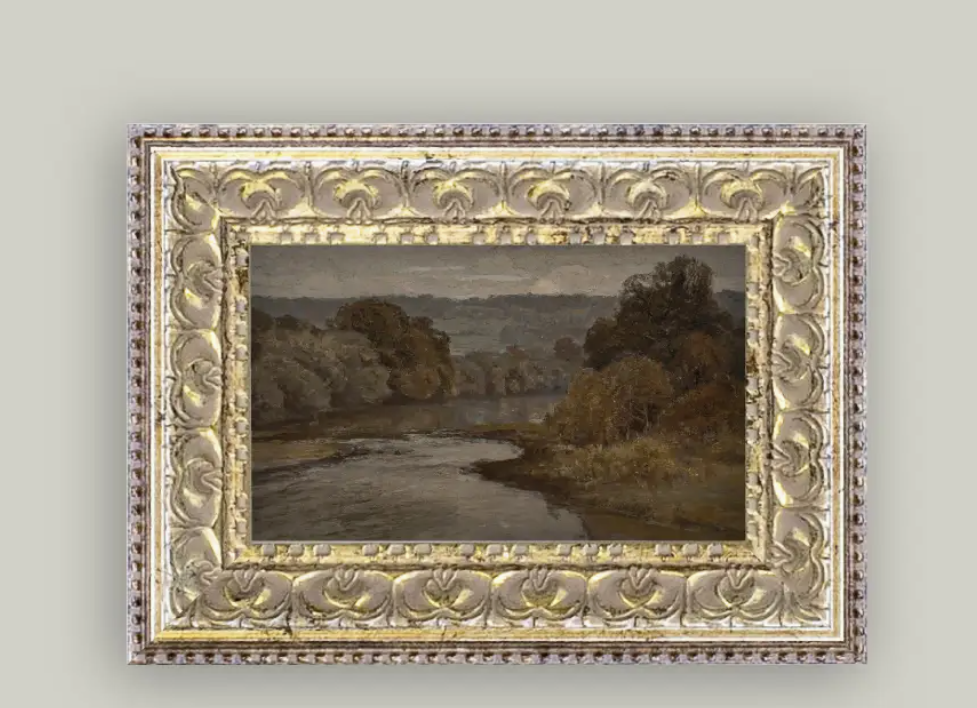 Autumn River Framed Antique Art 7X5