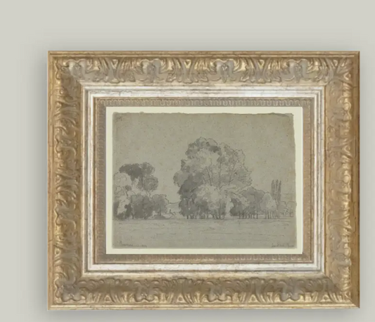Grove of Trees Framed Antique Art 12x10
