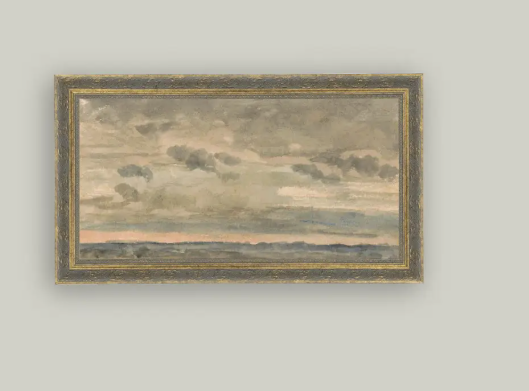 Sunset Sky Framed Antique Art 30X16