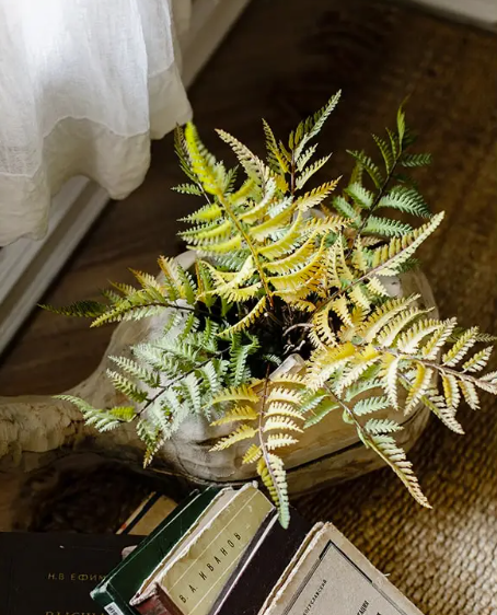 Autumn Color Artificial Fern Ball Plant - Small