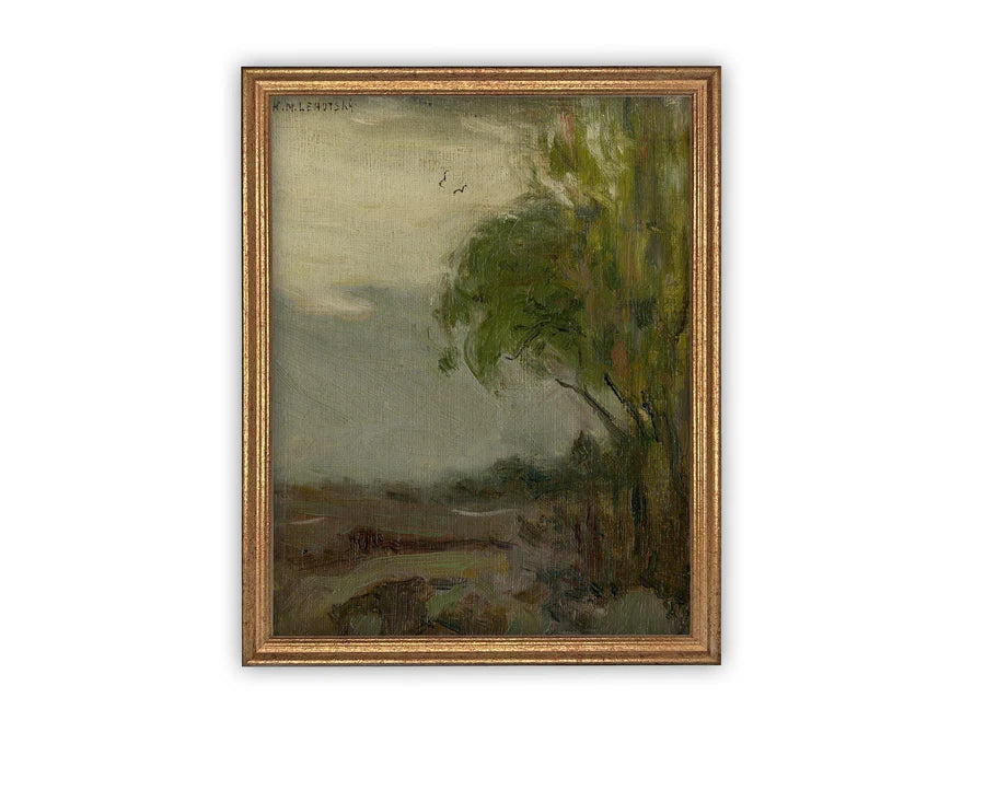 Vintage Framed Canvas Art #LAN-256