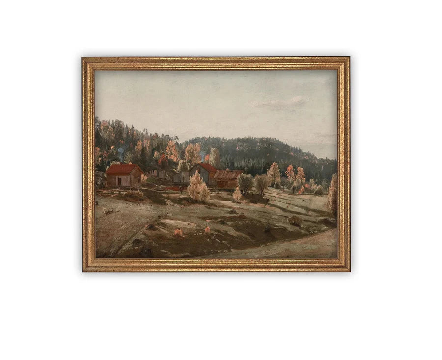 Vintage Framed Canvas Art #LAN-252
